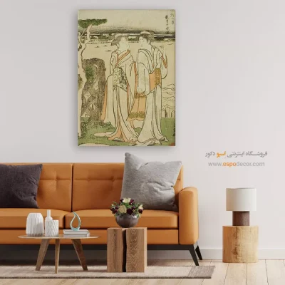 زنگ عصر در معبد – تابلو نقاشی هوکوسای - تابلو برای کافی‌شاپ - اسپو دکور