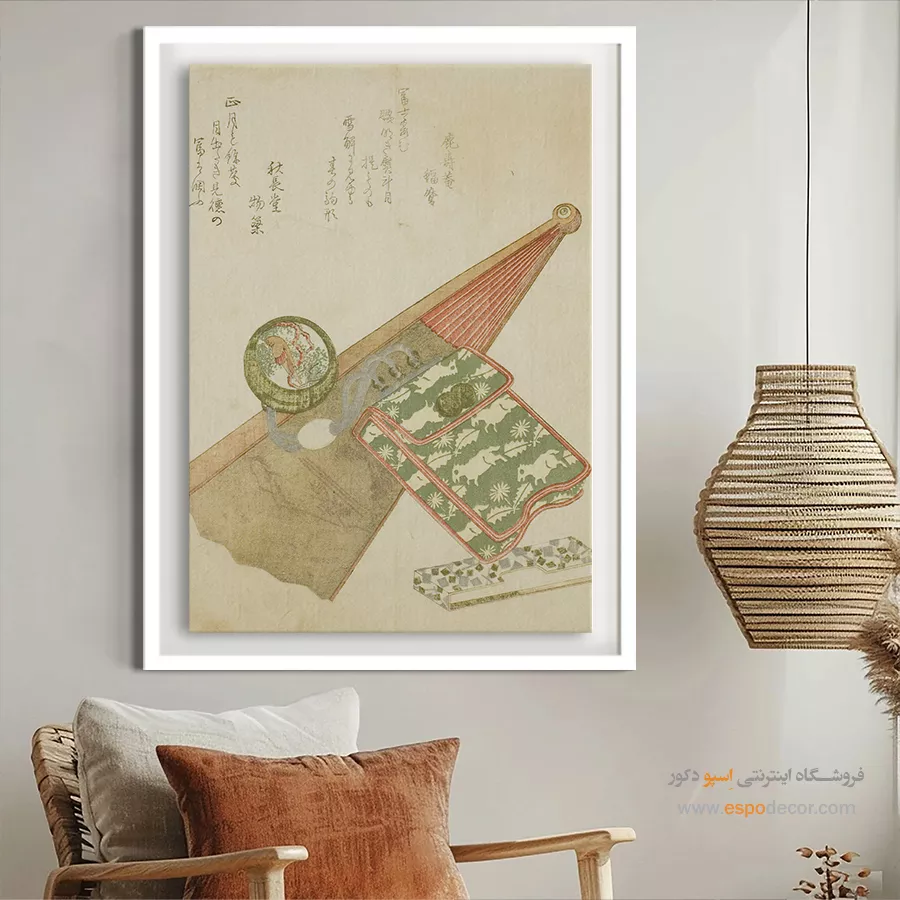 تابلو برای رستوران - طرح زنبق و اسب – تابلو نقاشی هوکوسای - اسپو دکور