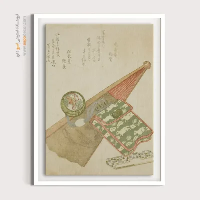 تابلو برای رستوران - طرح زنبق و اسب – تابلو نقاشی هوکوسای - اسپو دکور