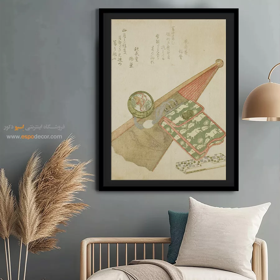 تابلو برای رستوران - طرح زنبق و اسب – تابلو نقاشی هوکوسای - اسپو دکور