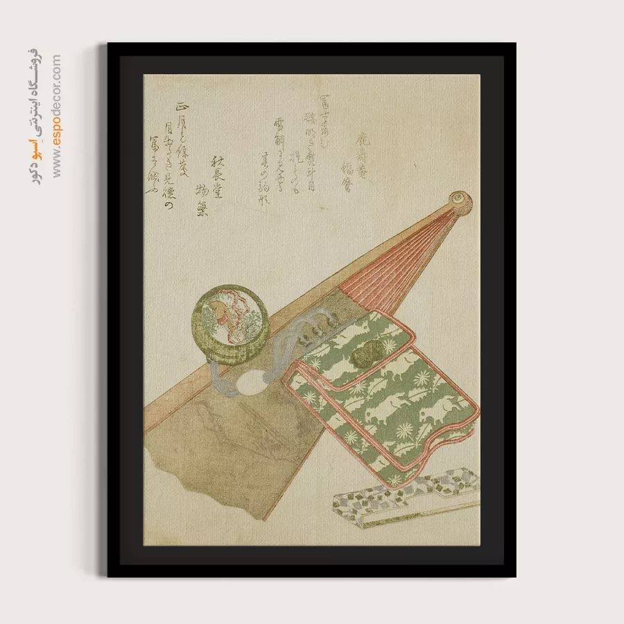 تابلو برای رستوران - طرح زنبق و اسب – تابلو نقاشی هوکوسای - اسپو دکور