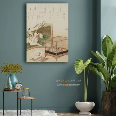 خرید تابلو برای سوپرایز - قورباغه در قفس – تابلو نقاشی هوکوسای - اسپو دکور