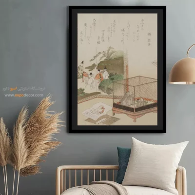 خرید تابلو برای سوپرایز - قورباغه در قفس – تابلو نقاشی هوکوسای - اسپو دکور