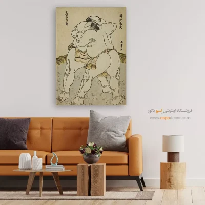 تابلو برای لحظات ماندگار - کشتی گیران – تابلو نقاشی هوکوسای - اسپو دکور