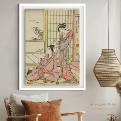 خرید تابلو برای هدیه لاکچری - فرود غازهای بونشیچی – تابلو نقاشی هوکوسای - اسپو دکور