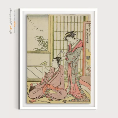 خرید تابلو برای هدیه لاکچری - فرود غازهای بونشیچی – تابلو نقاشی هوکوسای - اسپو دکور