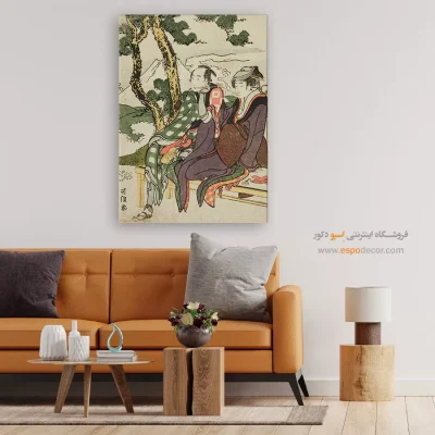 تابلو برای عاشقان هنر - درخشش شب برای قرار – تابلو نقاشی هوکوسای - اسپو دکور