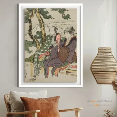 تابلو برای عاشقان هنر - درخشش شب برای قرار – تابلو نقاشی هوکوسای - اسپو دکور