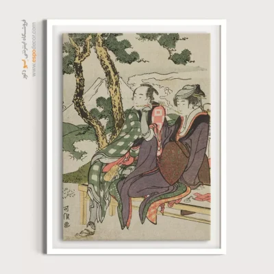 تابلو برای عاشقان هنر - درخشش شب برای قرار – تابلو نقاشی هوکوسای - اسپو دکور