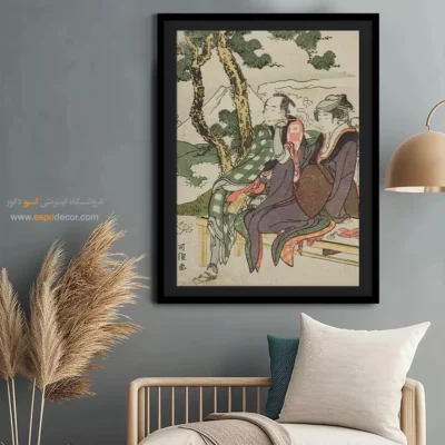 تابلو برای عاشقان هنر - درخشش شب برای قرار – تابلو نقاشی هوکوسای - اسپو دکور