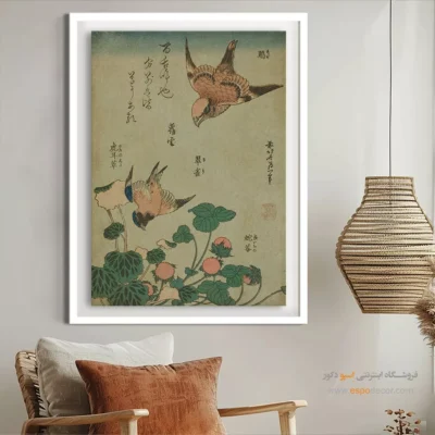 تابلو پیشنهادی طراحان داخلی - پرنده آبی – تابلو نقاشی هوکوسای - اسپو دکور