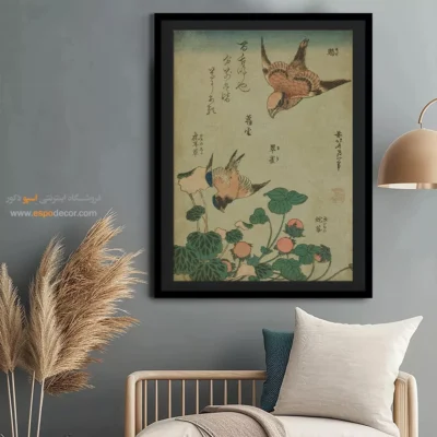 تابلو پیشنهادی طراحان داخلی - پرنده آبی – تابلو نقاشی هوکوسای - اسپو دکور