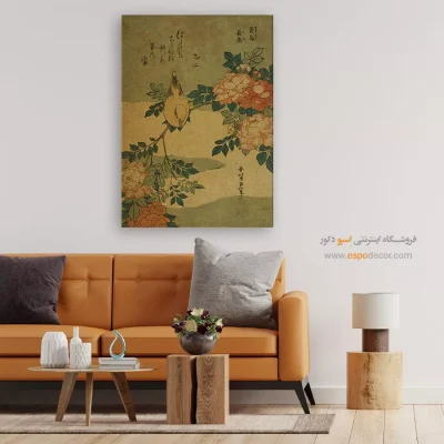 تابلوهای خاص و کمیاب - بوش واربلر و رز – تابلو نقاشی هوکوسای - اسپو دکور