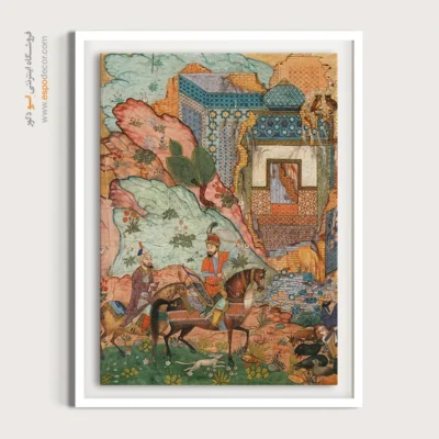 سایت فروش نقاشی ایرانی - خسرو انوشیروان و وزیر – تابلو نقاشی های حسین بهزاد - اسپو دکور