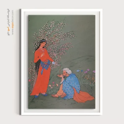 خرید مینیاتور ایران - یک لیوان شراب – تابلو نقاشی های حسین بهزاد - اسپو دکور