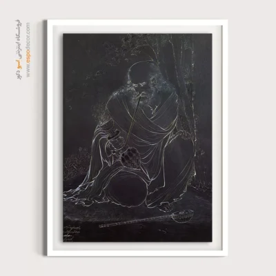 مینیاتورهای استاد بهزاد - درویش و قلیان – تابلو نقاشی های حسین بهزاد - اسپو دکور