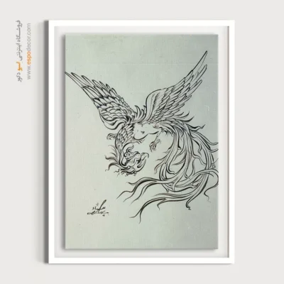 نقاشی قدیمی استاد بهزاد - سیمرغ – تابلو نقاشی های حسین بهزاد - اسپو دکور