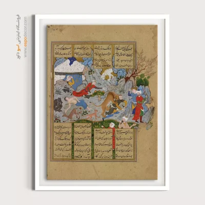 تابلو مینیاتور سنتی - مجنون برای آخرین بار از اردوگاه لیلی بازدید می کند – تابلو نقاشی ایرانی - اسپو دکور