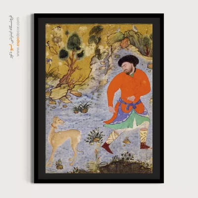 تابلو مینیاتور کلاسیک - مرد با سالوکی – تابلو نقاشی ایرانی - اسپو دکور