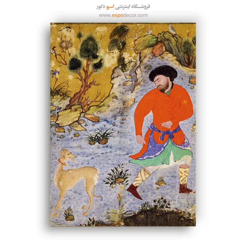 مرد با سالوکی - تابلو نقاشی ایرانی