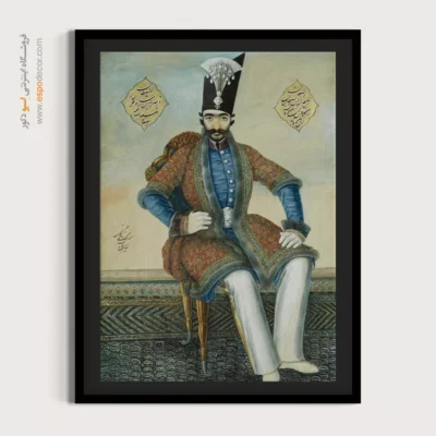 تابلو مینیاتور ایرانی برای پذیرایی - پرتره ناصرالدین شاه قاجار – تابلو نقاشی ایرانی - اسپو دکور