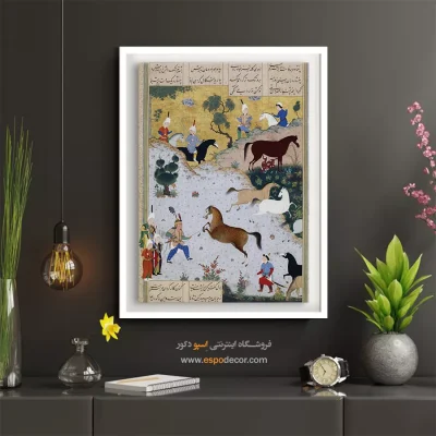 تابلو هنر ایرانی - رستم و رخش – تابلو نقاشی ایرانی - اسپو دکور