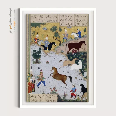 تابلو هنر ایرانی - رستم و رخش – تابلو نقاشی ایرانی - اسپو دکور