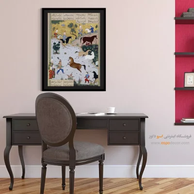 تابلو هنر ایرانی - رستم و رخش – تابلو نقاشی ایرانی - اسپو دکور