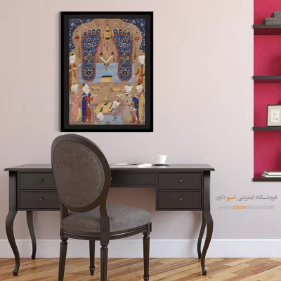 تابلو برای خانه سبک هنری - مسجدی در حرم امام رضا – تابلو نقاشی ایرانی - اسپو دکور