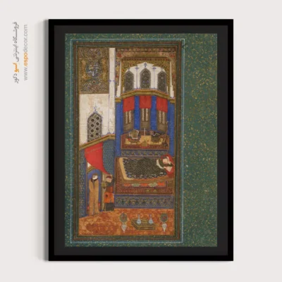تابلو شیک - تهمینه در اتاق رستم – تابلو نقاشی ایرانی - اسپو دکور