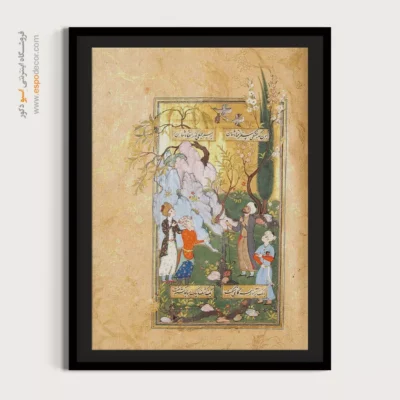 قیمت تابلو نگارگری - پرواز لاک پشت – تابلو نقاشی ایرانی - اسپو دکور