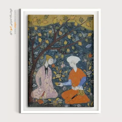 تابلو مینیاتور ایرانی دست‌ساز - خسرو و شیرین – تابلو نقاشی ایرانی - اسپو دکور