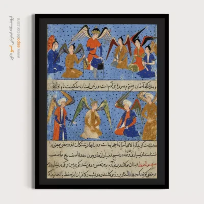 تابلو مینیاتور ایرانی مدرن - اجتماع فرشتگان – تابلو نقاشی ایرانی - اسپو دکور