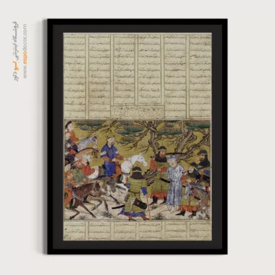 خرید تابلو نگارگری ایرانی برای کافه - دستگیری اردوان توسط اردشیر – تابلو نقاشی ایرانی - اسپو دکور