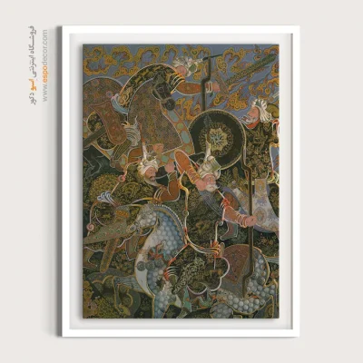 تابلو مینیاتور خاص - ارعاب – تابلو نقاشی ایرانی - اسپو دکور