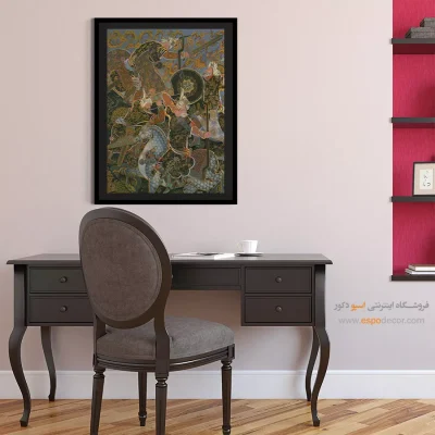 تابلو مینیاتور خاص - ارعاب – تابلو نقاشی ایرانی - اسپو دکور