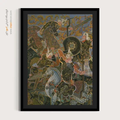 تابلو مینیاتور خاص - ارعاب – تابلو نقاشی ایرانی - اسپو دکور