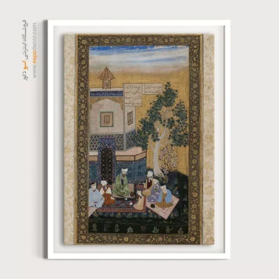 تابلو مینیاتور دیواری - استاد و شاگردانش – تابلو نقاشی ایرانی - اسپو دکور
