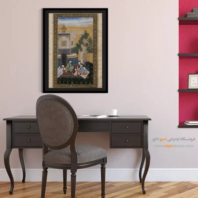 تابلو مینیاتور دیواری - استاد و شاگردانش – تابلو نقاشی ایرانی - اسپو دکور