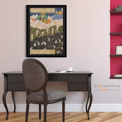 تابلو مینیاتور سبک سنتی - اسکندر و زیبارویان در دریای هند – تابلو نقاشی ایرانی - اسپو دکور