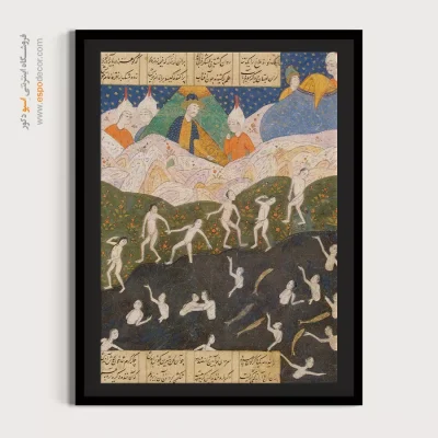تابلو مینیاتور سبک سنتی - اسکندر و زیبارویان در دریای هند – تابلو نقاشی ایرانی - اسپو دکور