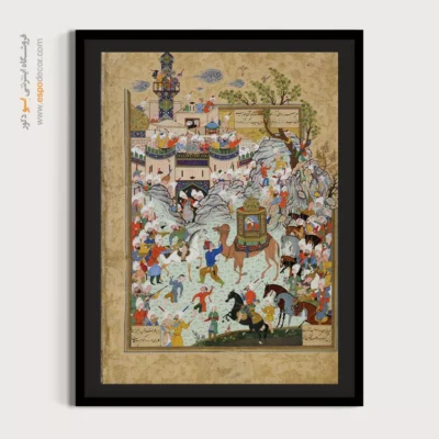 تابلو نگارگری ایرانی با رنگهای زنده - یوسف و زلیخا – تابلو نقاشی ایرانی - اسپو دکور