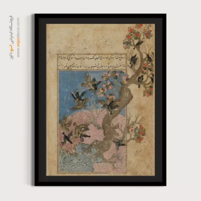 تابلو نقاشی ایرانی مدرن - بوف و زاغ – تابلو نقاشی ایرانی - اسپو دکور