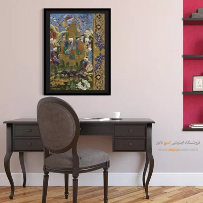 تابلو نقاشی ایرانی مینیاتور - بارگاه سلیمان – تابلو نقاشی ایرانی - اسپو دکور