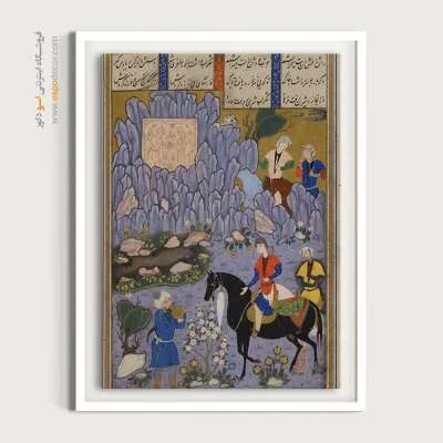 تابلو نقاشی طرح اصیل - جام شیر بردن شیرین برای فرهاد – تابلو نقاشی ایرانی - اسپو دکور