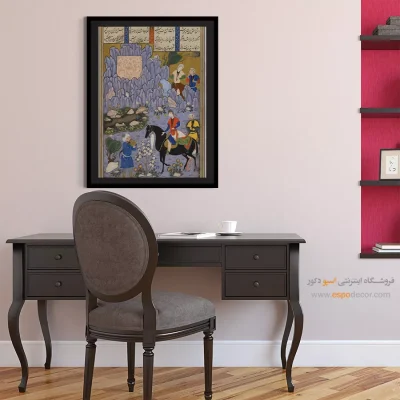 تابلو نقاشی طرح اصیل - جام شیر بردن شیرین برای فرهاد – تابلو نقاشی ایرانی - اسپو دکور