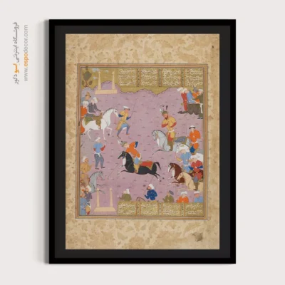 تابلو نقاشی طرح سنتی ایرانی - چوگان – تابلو نقاشی ایرانی - اسپو دکور