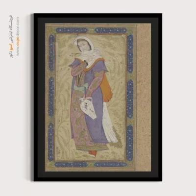 تابلو نقاشی دستساز ایرانی - بانوی کوزه به دست – تابلو نقاشی ایرانی - اسپو دکور