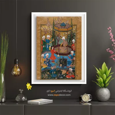 تابلو نقاشی مینیاتور اصیل - از دیوان ابراهیم میرزا – تابلو نقاشی ایرانی - اسپو دکور