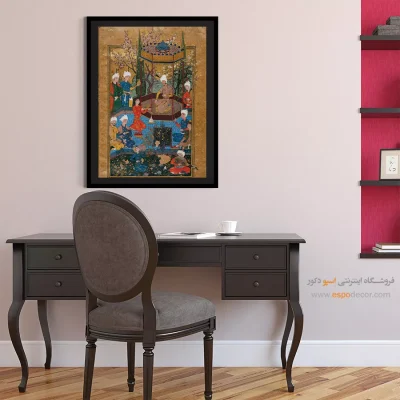 تابلو نقاشی مینیاتور اصیل - از دیوان ابراهیم میرزا – تابلو نقاشی ایرانی - اسپو دکور